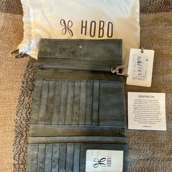 Hobo Gray Suede Clutch/Wallet - Picture 2 of 4